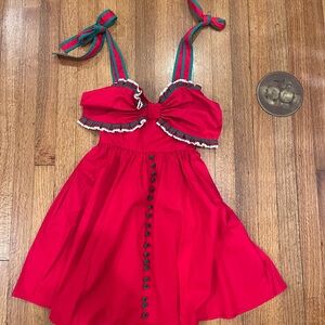 Holiday Dress with Bow Detail